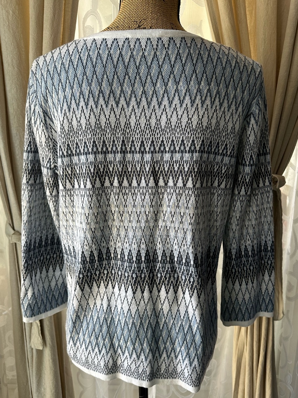 Pendleton Aztec Pattern Single Button Closure Cardigan Linen/Cotton - Picture 6 of 10